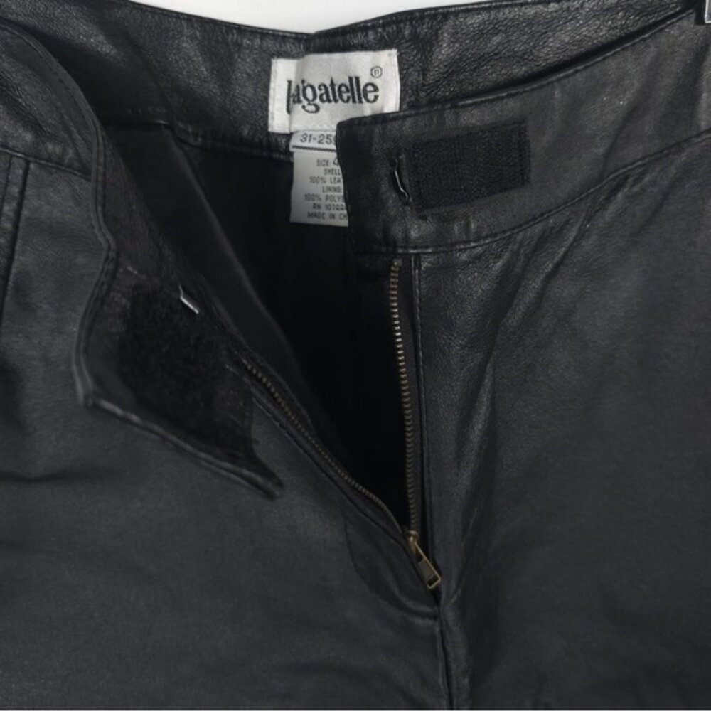 Bagatelle 100%‎ LEATHER Lined Black Straight Pants 31-2597-8 Size 4P - Picture 4 of 10
